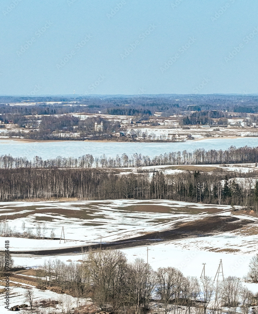 Winter landscape in the Latvian countryside (next to Lake Aulejs)