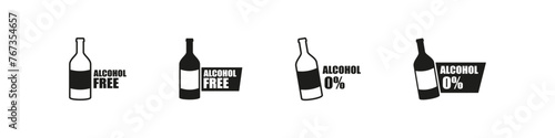 Alcohol free vector icon. Non alcoholic product icons.