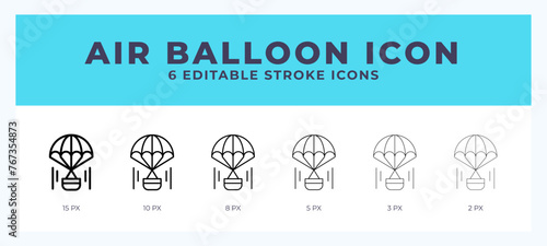 Air balloon line icon. For web. And mobile app. Vector illustration.
