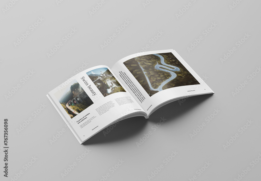 Open Square Magazine Mockup Stock Template | Adobe Stock