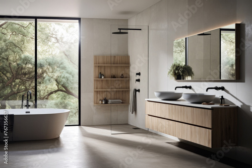 Eco-Friendly Bathroom  Modern Fixtures and Smart Mirrors