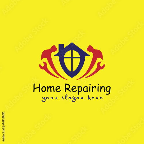 home repairing and home insulation logo design vector