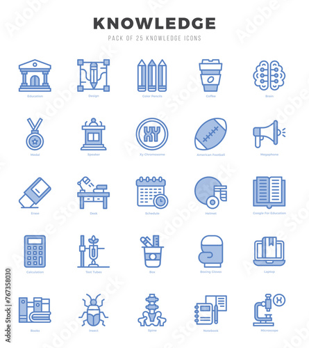 Knowledge Icon Pack 25 Vector Symbols for Web Design.