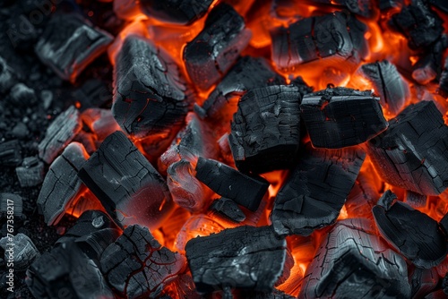 coals burning in a fireplace