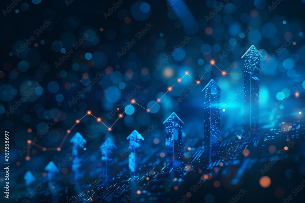 Growing graph set. Business chart with arrow. Growths chart collection ...