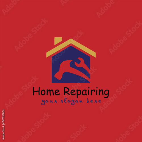 home repairing and home insulation logo design vector