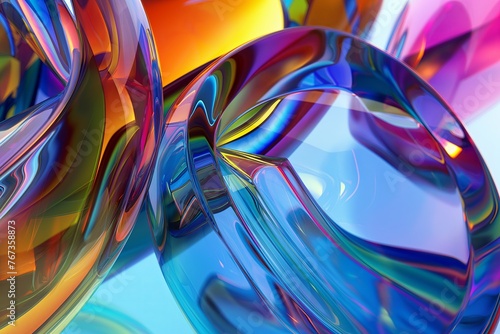 Fototapeta Naklejka Na Ścianę i Meble -  colorful glass 3d object, abstract wallpaper background