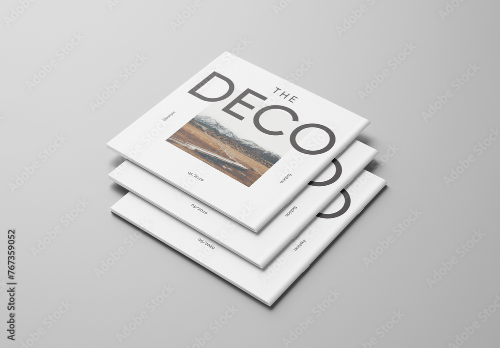 Square Magazine Mockups Stock Template | Adobe Stock