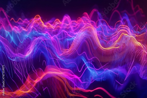 Wallpaper Mural Vibrant neon waves, vibrant waves neon background, neon background, background, colorful background, neon colorfully background, rainbow color background Torontodigital.ca