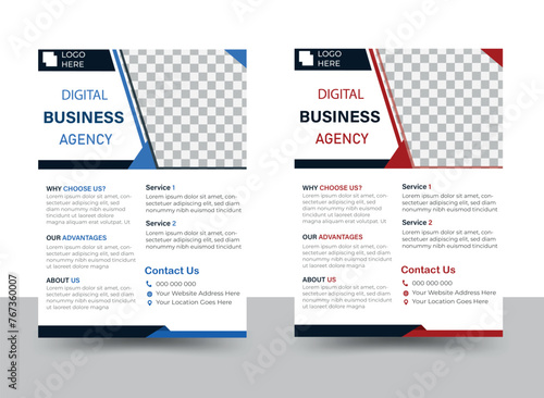 Business flyer, brochure design, magazine or flier mockup in blue,red & black colors,flyer in A4 size.