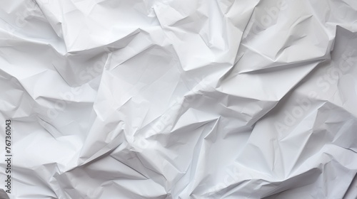 White crumpled paper texture abstract background.
