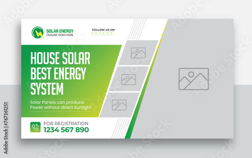 green energy, eco world, bioenergy, solar power, electrical vehicle, eco-friendly youtube thumbnail and web banner template design