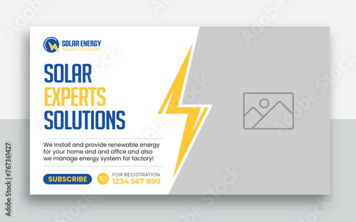 green energy, eco world, bioenergy, solar power, electrical vehicle, eco-friendly youtube thumbnail and web banner template design