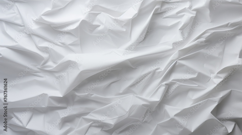 Obraz premium White crumpled paper texture abstract background.