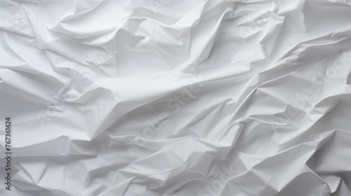 White crumpled paper texture abstract background.