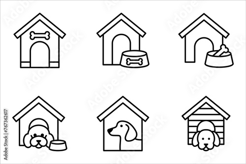 Doghouse icon set. Animal house. Simple dog house sign concept. vector illustration on white background