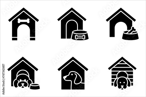 Doghouse icon set. Animal house. Simple dog house sign concept. vector illustration on white background