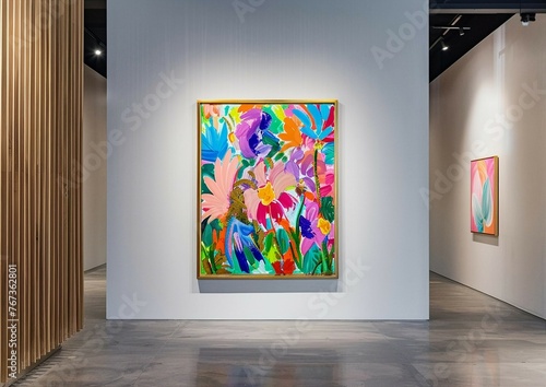 Colorful Contemporary Art on Display in a Modern Gallery