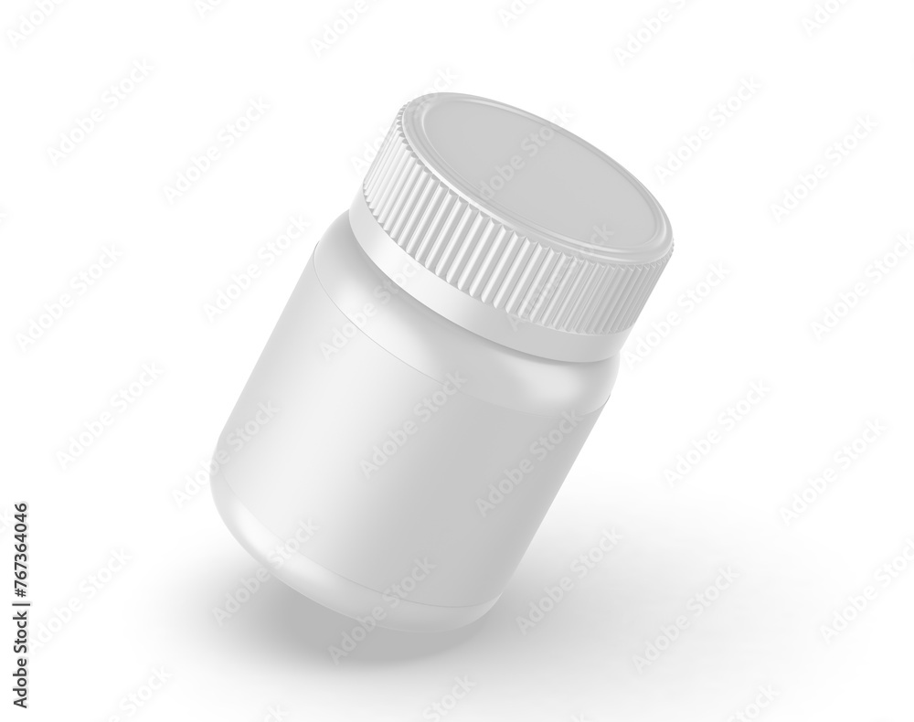 Blank plastic pill container template. 3d illustration. Blank plastic pill container template. 3d illustration.