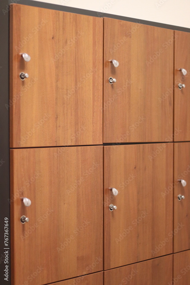 Lockers in the sports hall. Lockers in the sports hall.