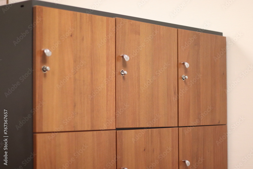 Lockers in the sports hall. Lockers in the sports hall.