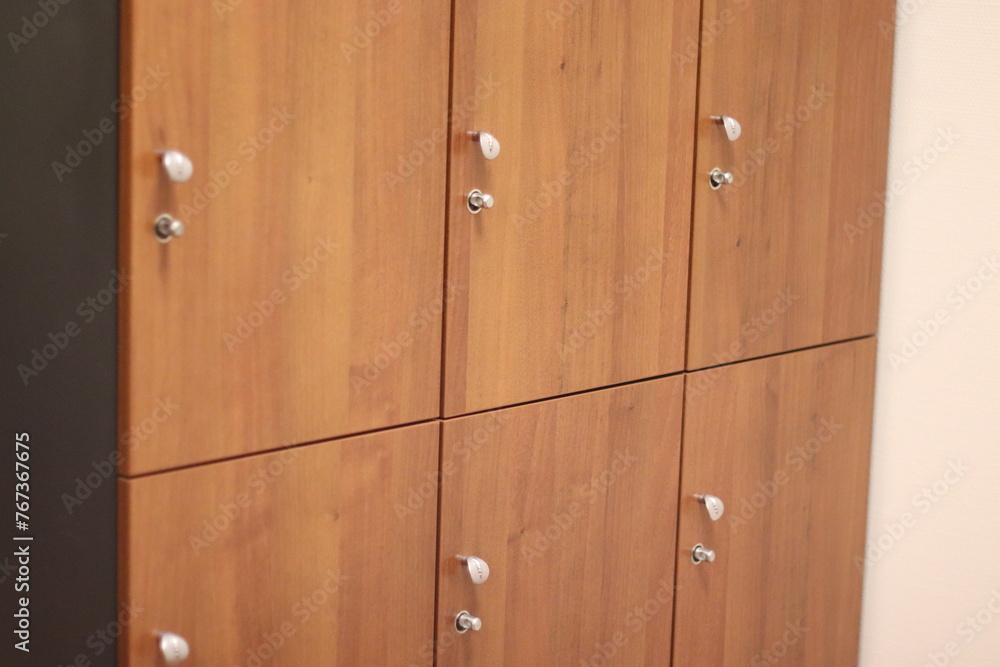 Lockers in the sports hall. Lockers in the sports hall.