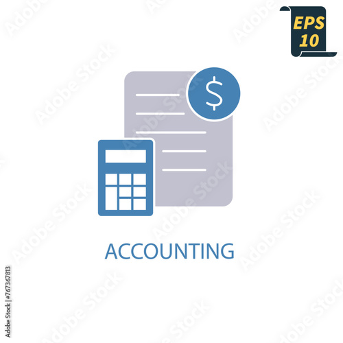 Accounting icons  symbol vector elements for infographic web