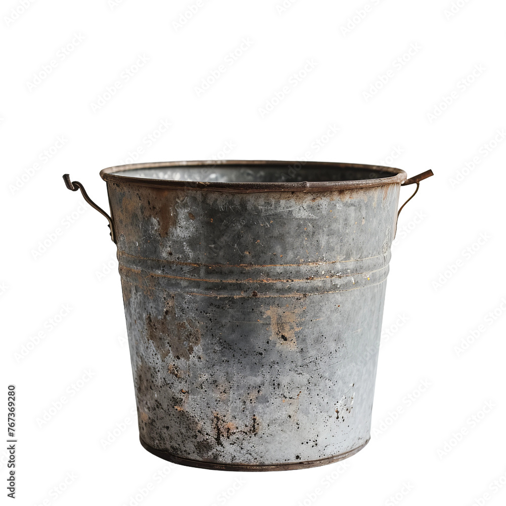 old bucket isolated on white old bucket isolated on white