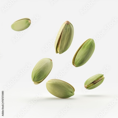 Pistachios falling in the air, a unique plantinspired art display