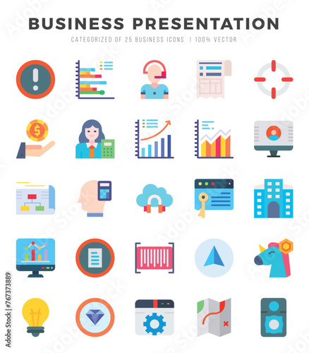 Wallpaper Mural Business Presentation icons set for website and mobile site and apps. Torontodigital.ca