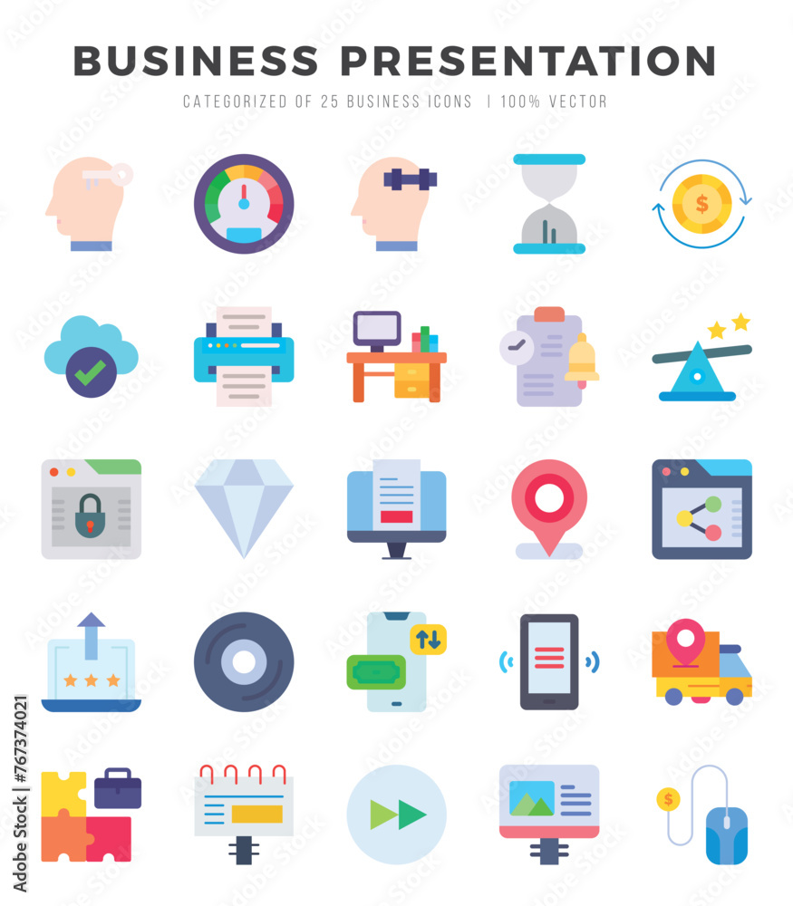 icons set. Business Presentation for web. app. vector illustration.