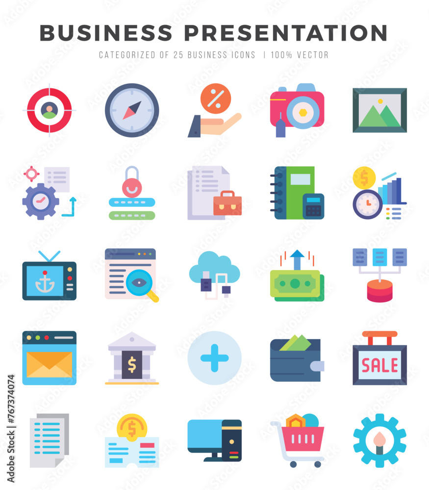 Business Presentation icon pack for your website. mobile. presentation. and logo design.