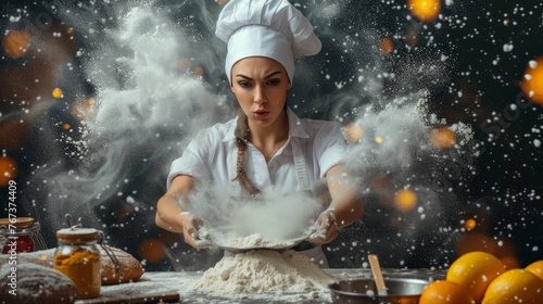 excellent work of professional chef women photo
