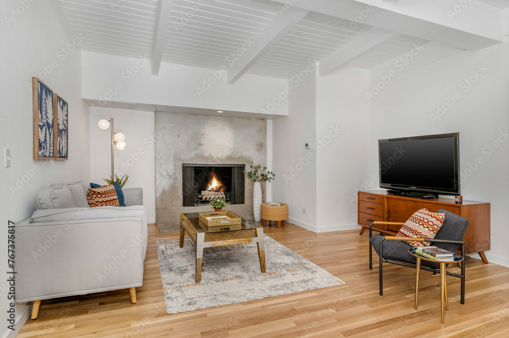Fototapeta premium Interior shot of a living room of a luxury home