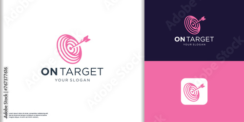 minimalist target logo design inspiration. target goal icons, symbol target arrows vector illustration