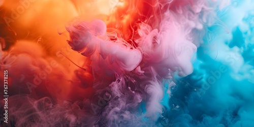 Exploring a Vibrant Vape Club: Diverse Flavors, Aromatic Clouds, and a Healthier Alternative to Cigarettes. Concept Vape Flavors, Aromatic Clouds, Healthier Choices, Vape Culture, Diverse Options photo