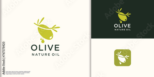 creative of simple Olive oil droplet logo design template. extra virgin olive oil illustration