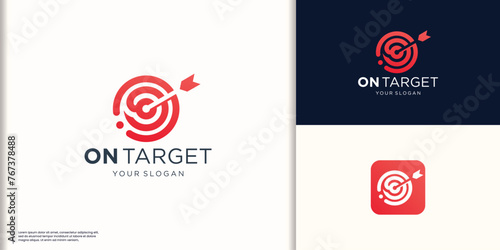 Simple arrow right on target logo design inspiration.