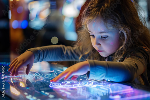 Child Engaged with AI Learning