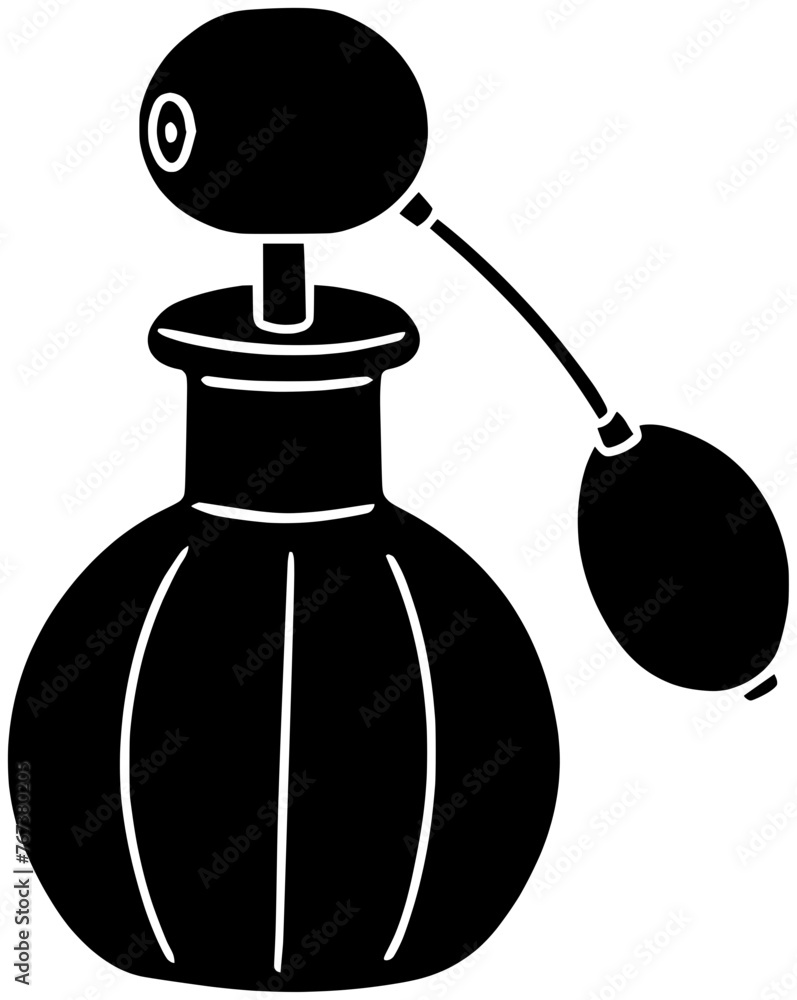 Fototapeta premium bottle illustration spray silhouette perfume logo beauty icon product outline cosmetic fragrance glass container liquid aroma luxury packaging fashion shape care package female for vector graphic back