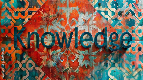 The image shows a single colored background with the word "Knowledge" in the center. The word is written in a bold font.