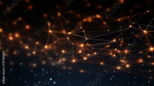 Abstract connecting dots and lines. Network connection, representing connectivity and communication technology concept background.