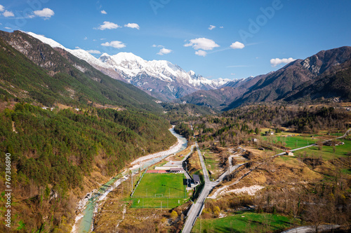 Beautiful aerial view of Val Resia valley in Friuli Venezia Giulia region, Italy photo