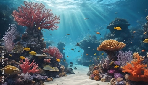 Mystical Underwater Scene With Coral Reefs And Ex Upscaled 2