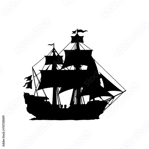 silhouette of a ship