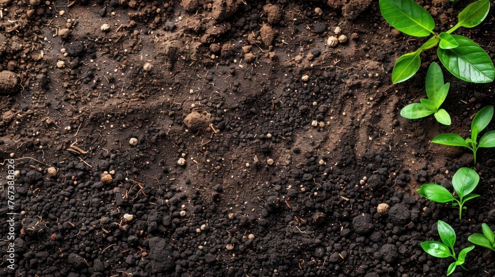 Top View of Fertile Soil Texture Background for Gardening or Planting with Natural Pattern and Copy Space Top View of Fertile Soil Texture Background for Gardening or Planting with Natural Pattern and Copy Space