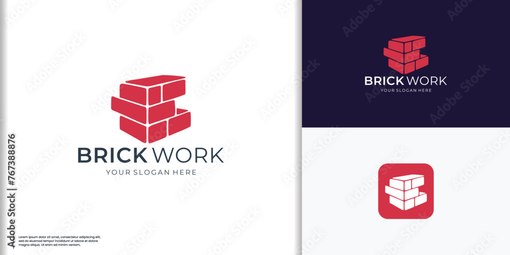 Red bricks modern property home building icon symbol vector illustration Red bricks modern property home building icon symbol vector illustration