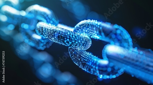 abstract illustration of a blue digital chain