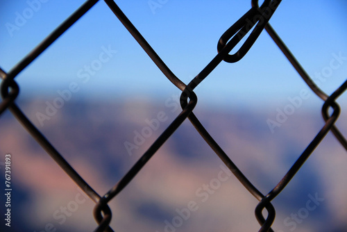 link fence against sky