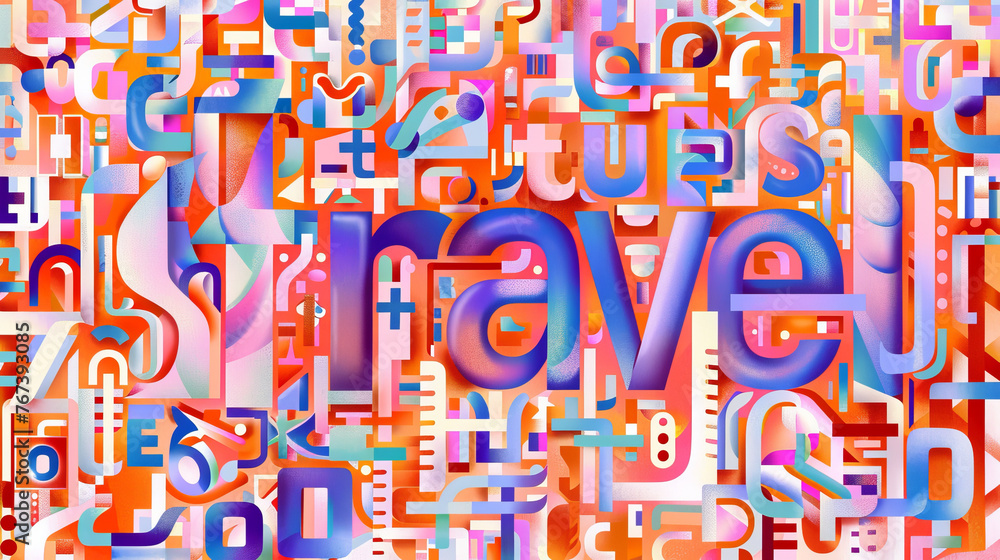 A man gazes at a vibrant background with the word A man gazes at a vibrant background with the word
